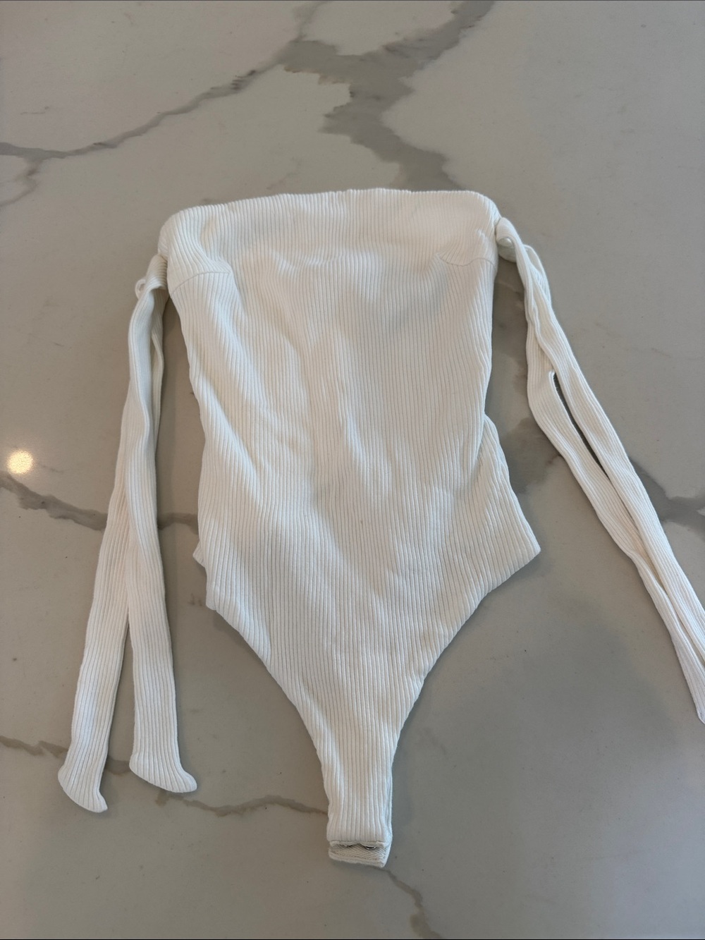 Women’s Ribbed One-Piece Swimsuit - White